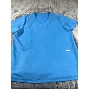 Figs Casma Scrub Top Women's size XXL‎ Alps Blue